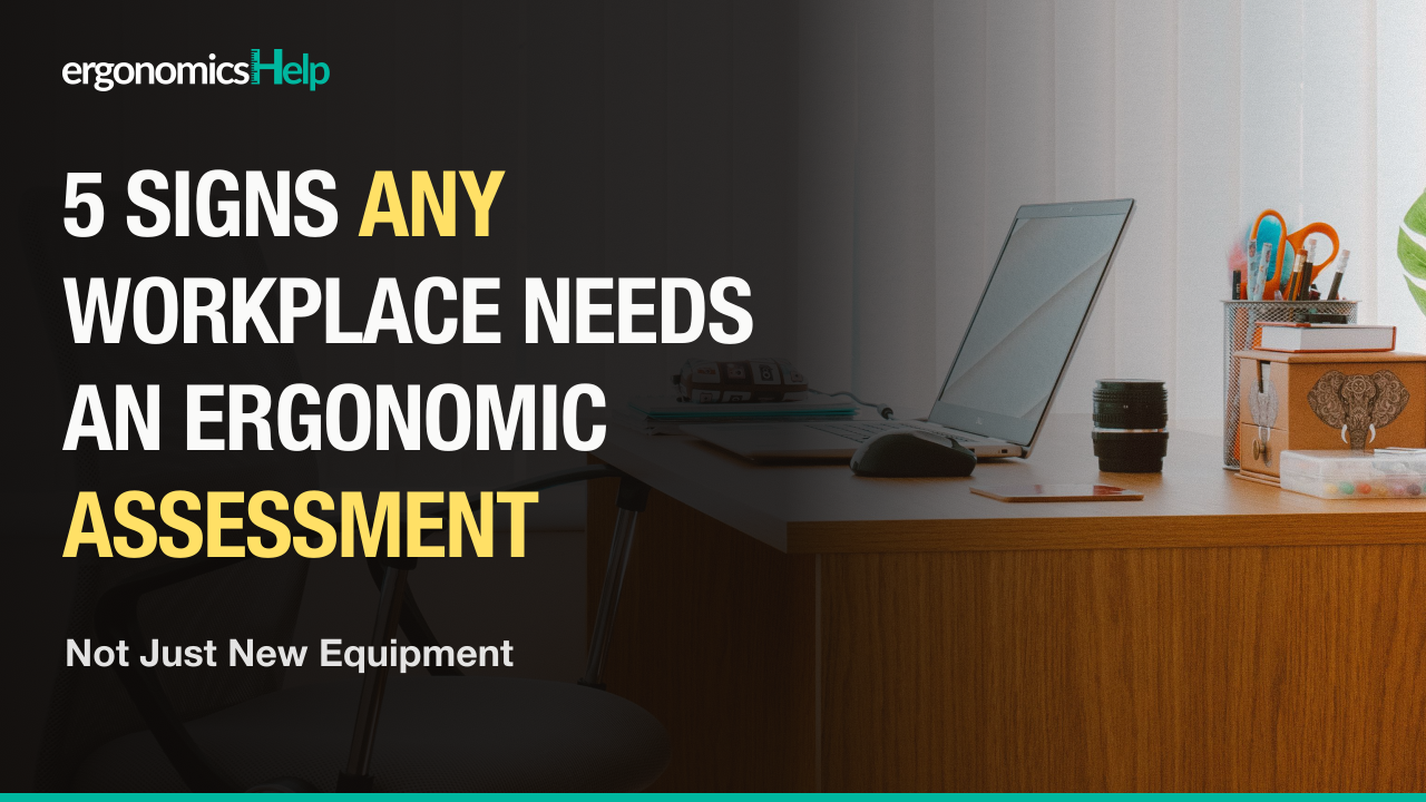Empty ergonomic office chair and desk awaiting a workplace ergonomic assessment
